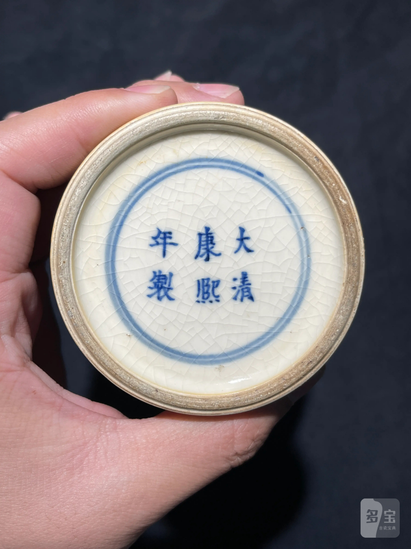 清晚期 浆胎青花折桂图梅瓶一对 - 图12